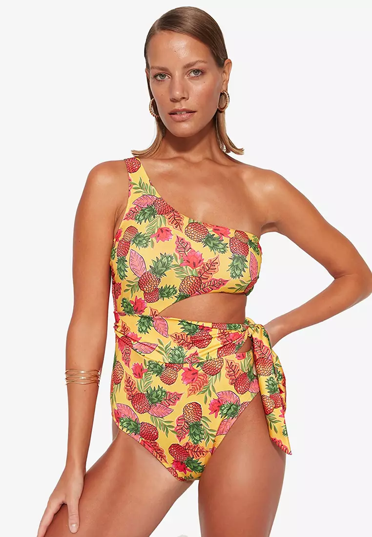 Cut out one on sale shoulder one piece swimsuit