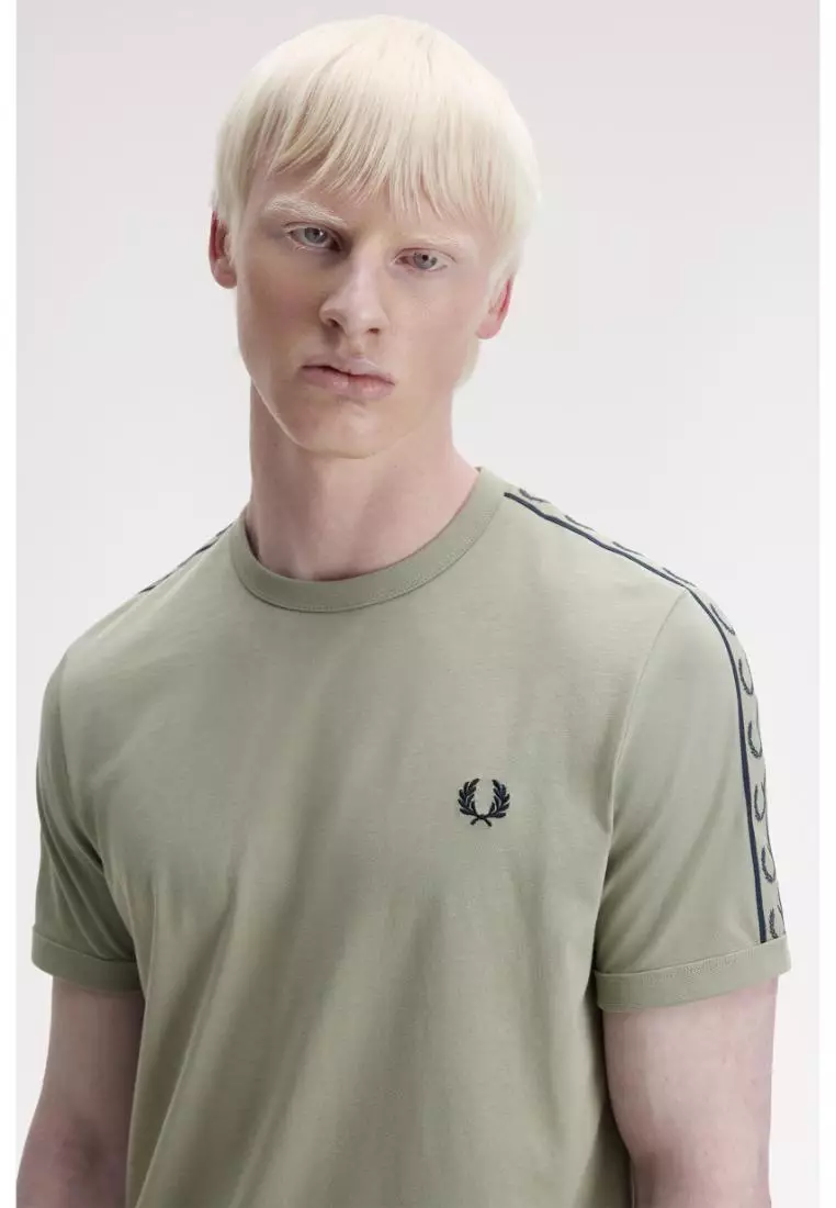 Fred Perry M4613 Contrast Tape Ringer T-Shirt (Seagrass / Navy)