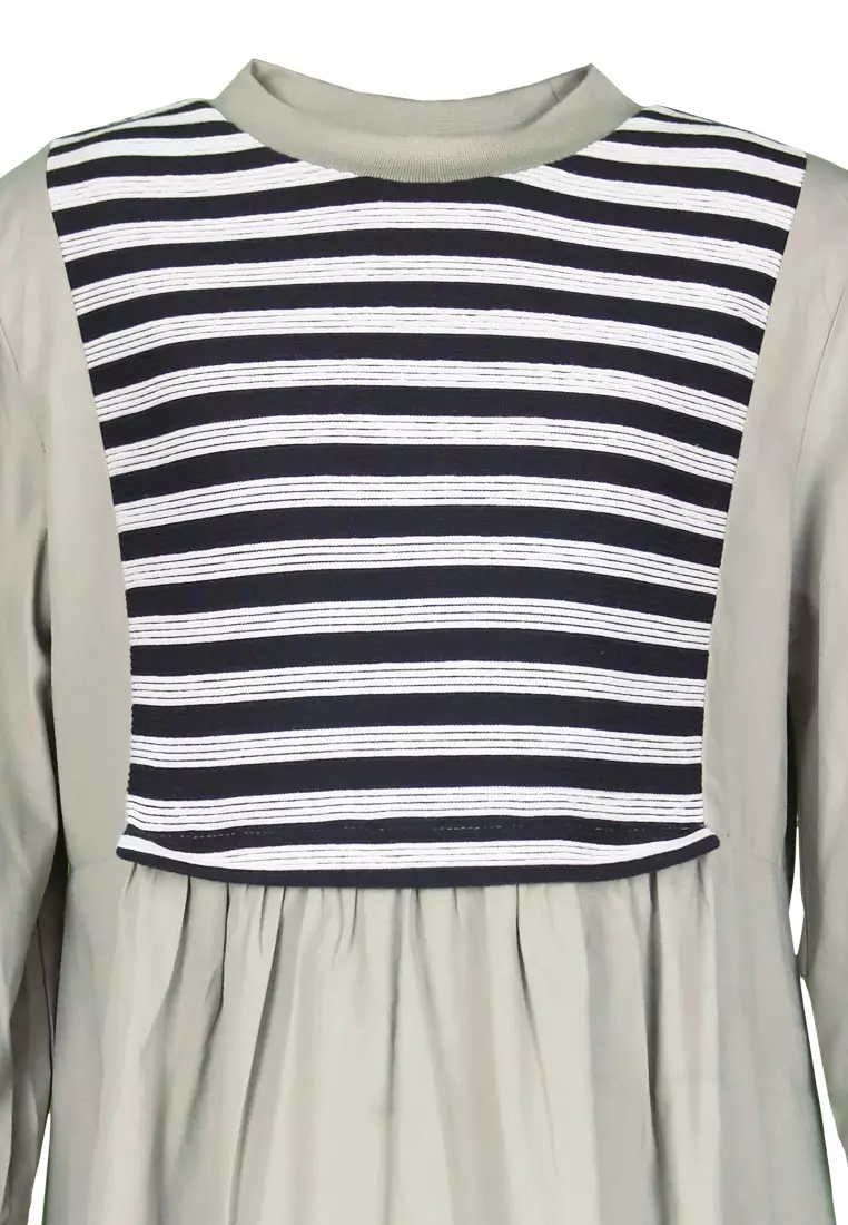 Pito Dito Girl Narathiwat Gamis Anak Hijau Motif Salur - Size 4