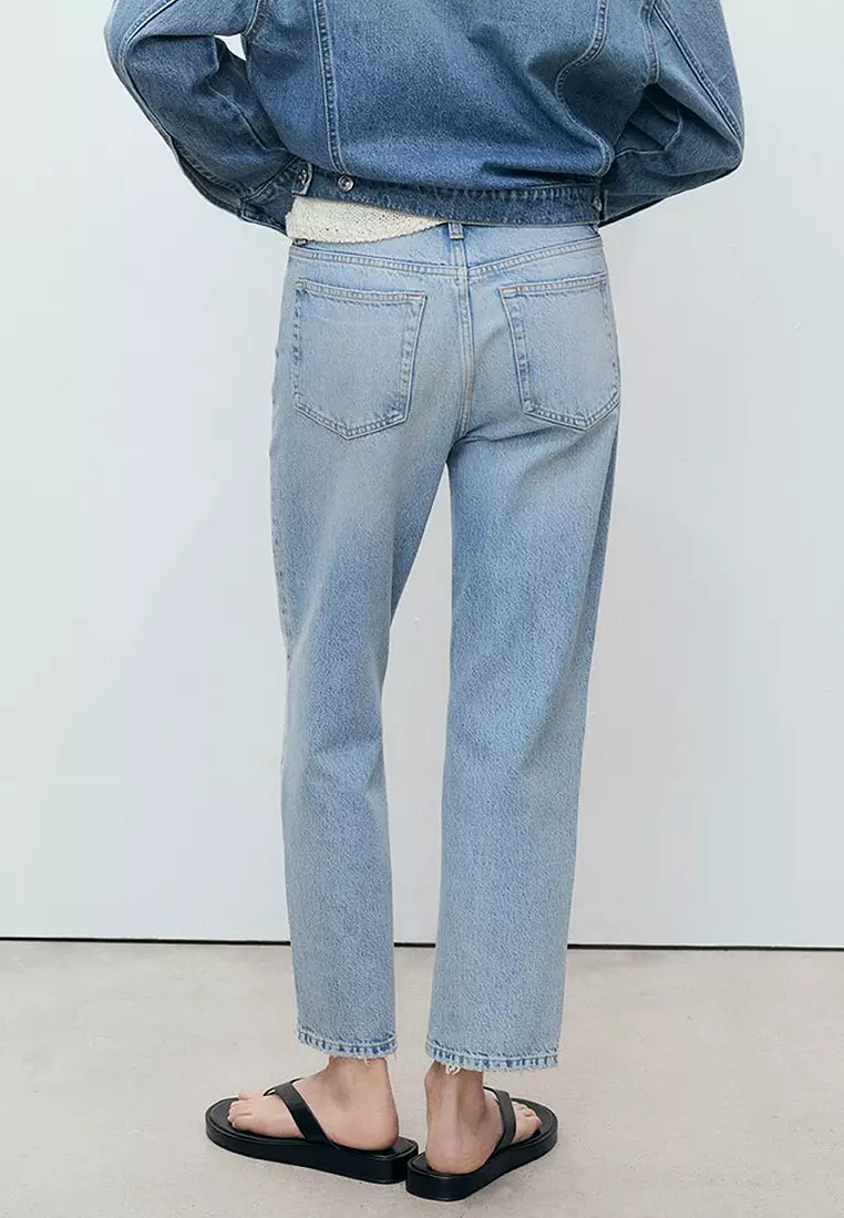 Mid-Rise Straight Jeans