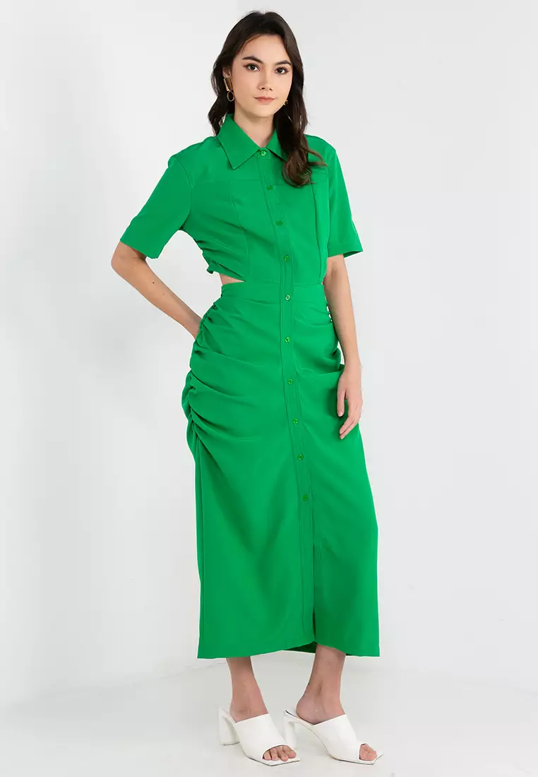 Buy KNUE Cutout Midi Shirt Dress 2025 Online ZALORA Philippines