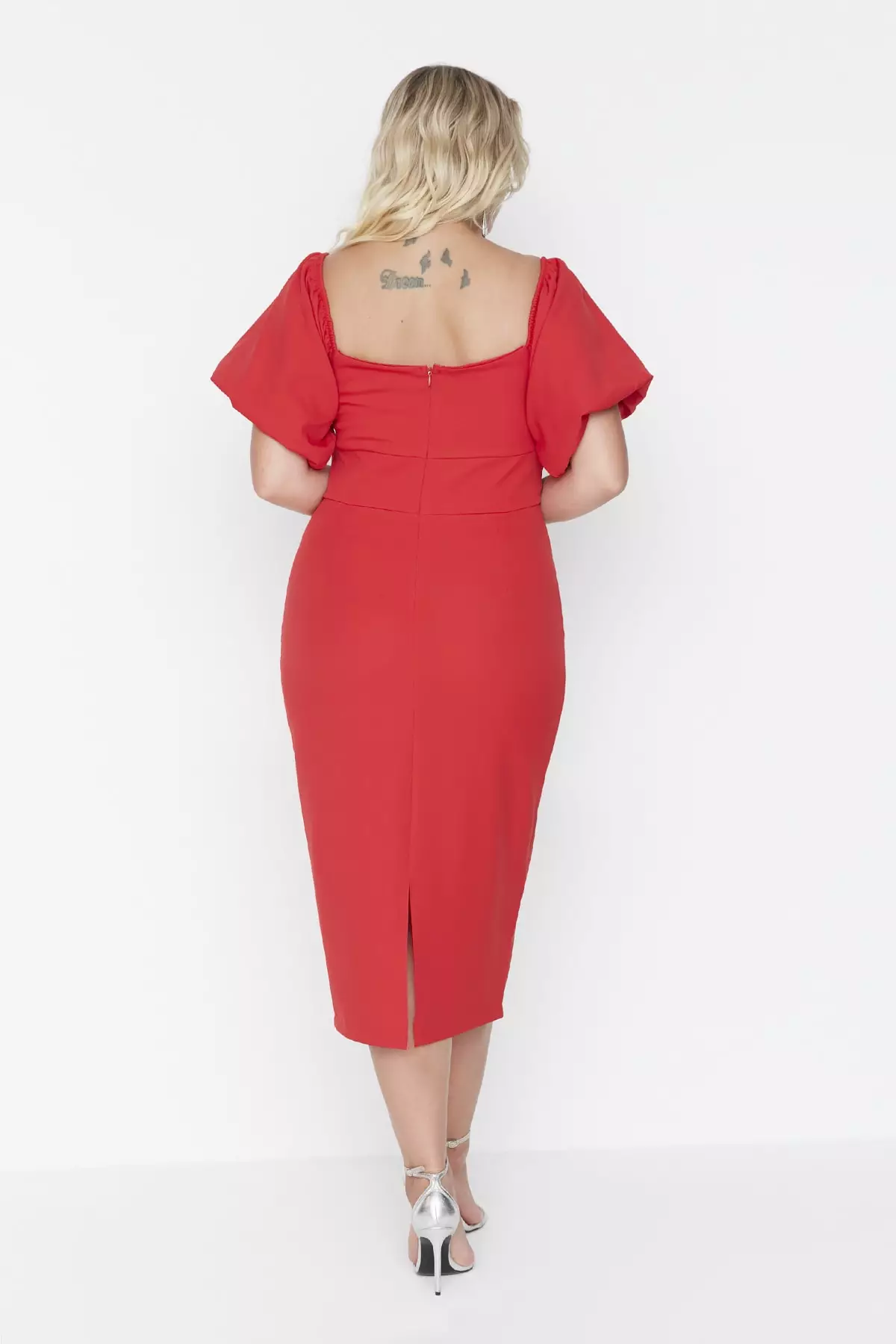 Red dress plus size cheap