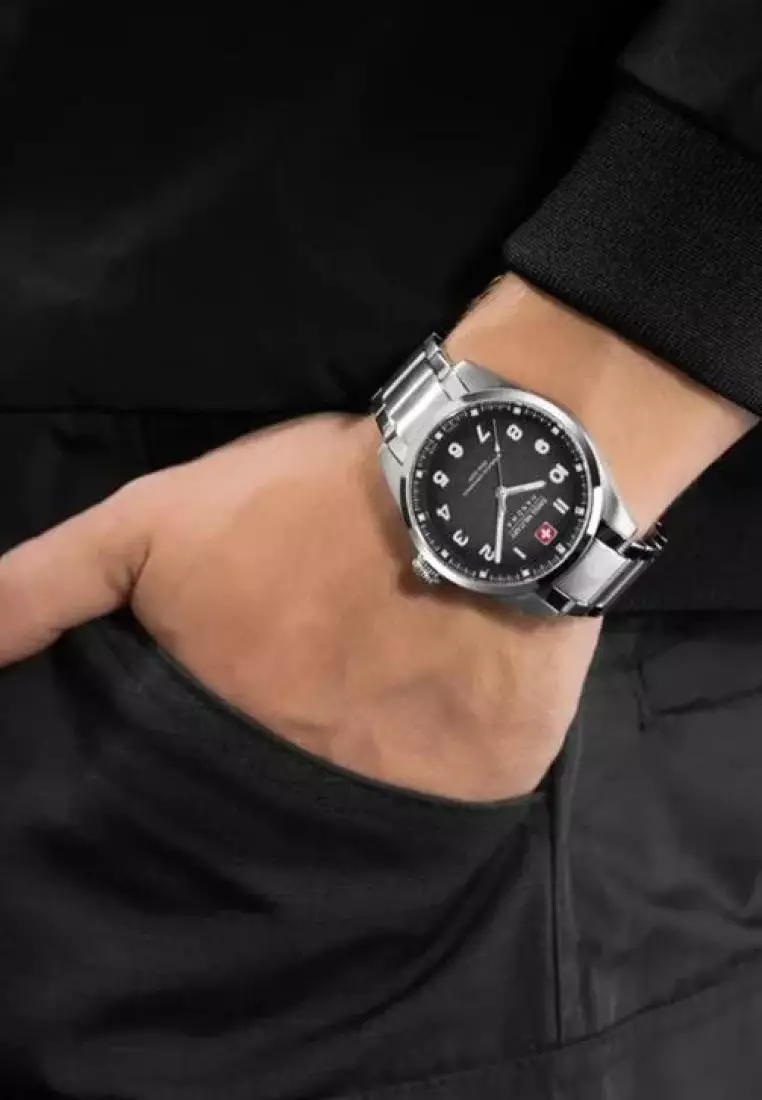 Swiss army watch silver store