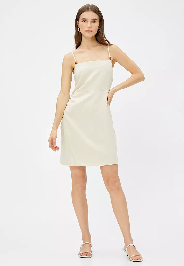 Cami Strap Linen Mini Dress
