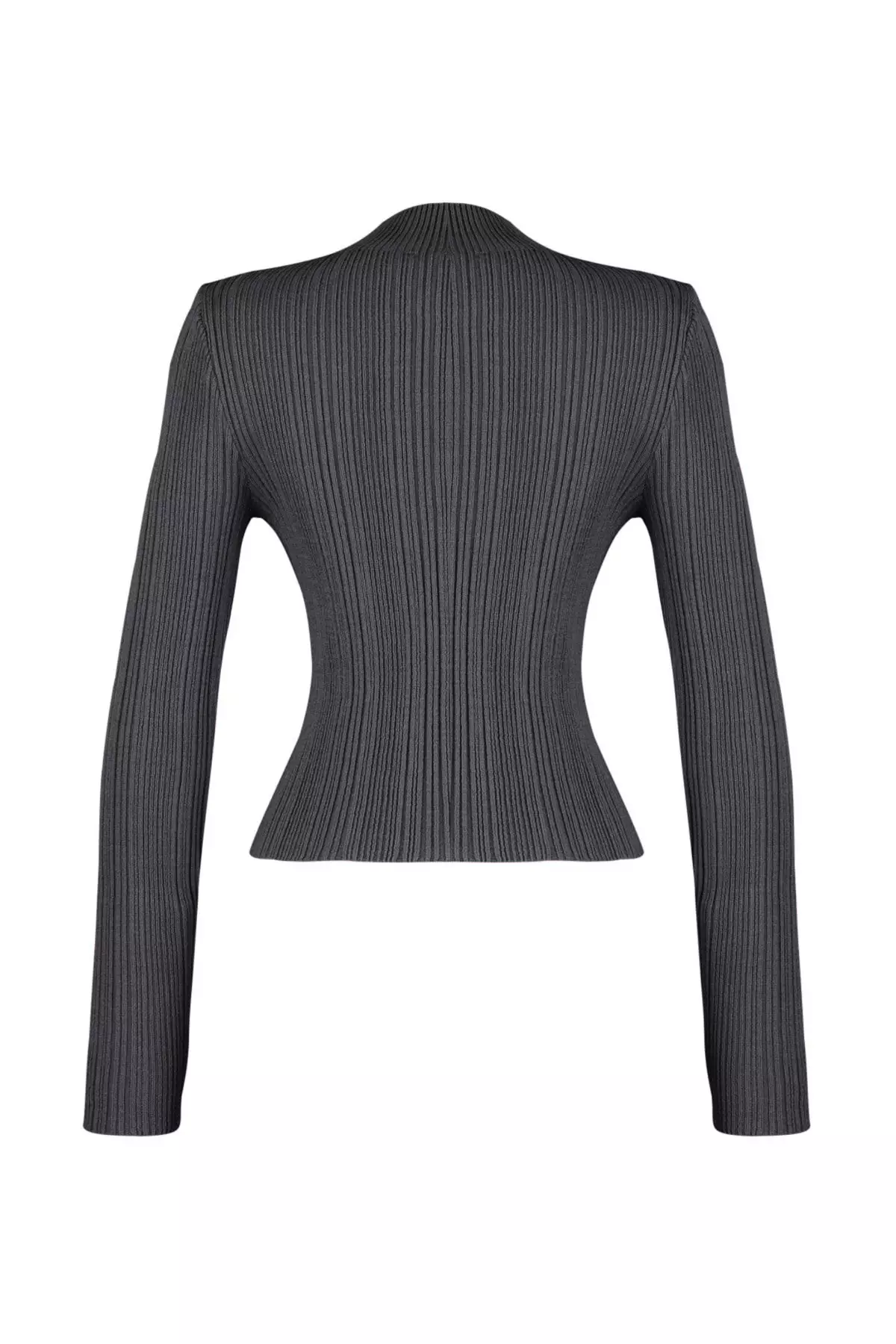Stand Collar Anthracite Knitwear Sweater