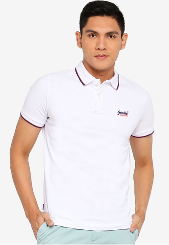 Superdry white polo t shirt Clearance