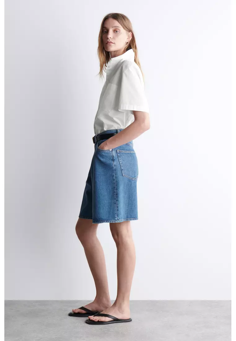 WIDE-LEG DENIM SHORTS