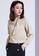 LYCKA beige LL11250 Korean Style  Autumn-Winter Round Neck Long Sleeve Top -Beige -M C5382AA0B99DF0GS_3