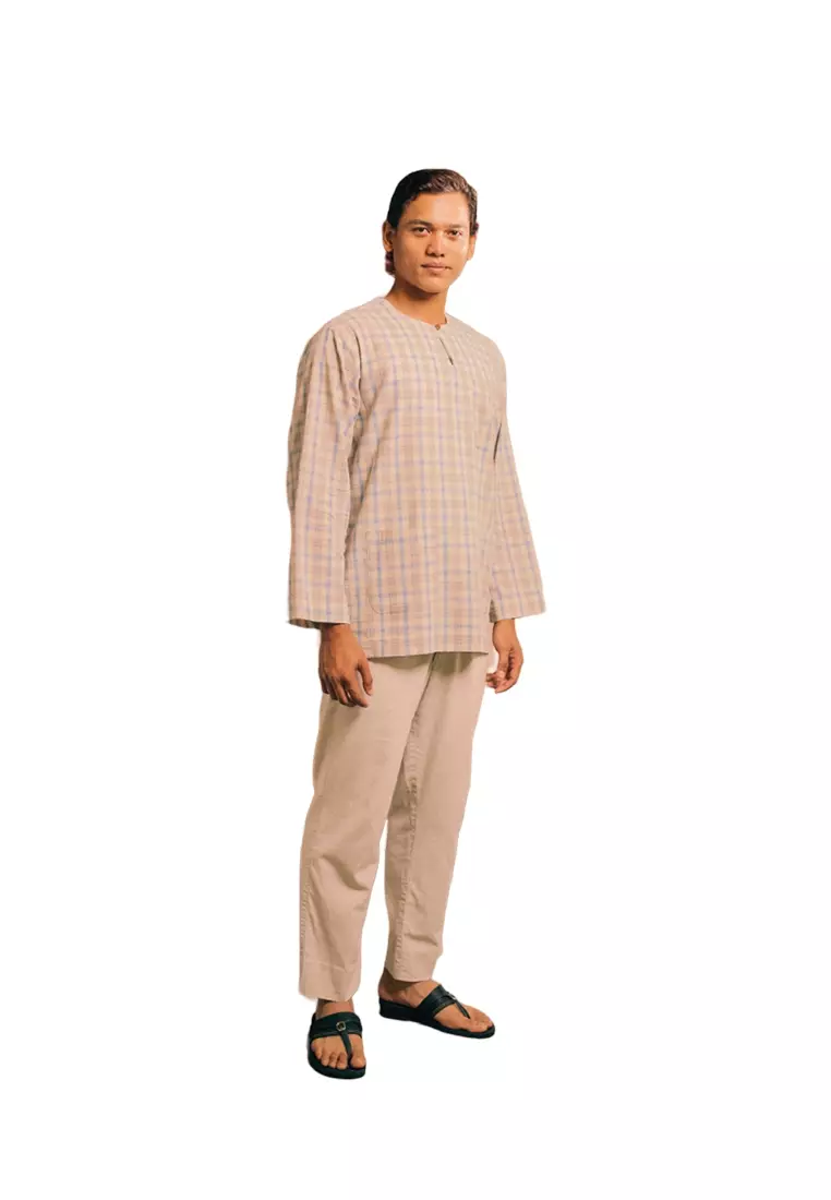 UMMA Arjuna Kurta Bakawali Raya 2024 in Beige