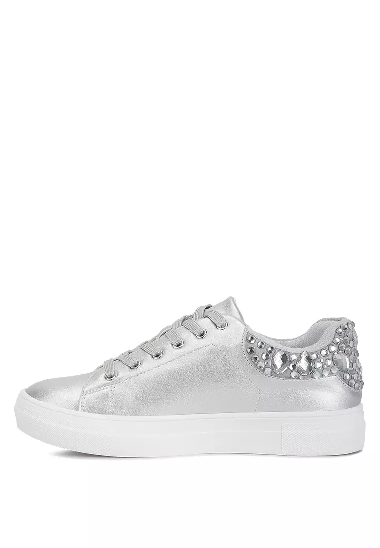 Buy London Rag Gems Diamante Sneakers In Silver 2024 Online | ZALORA ...