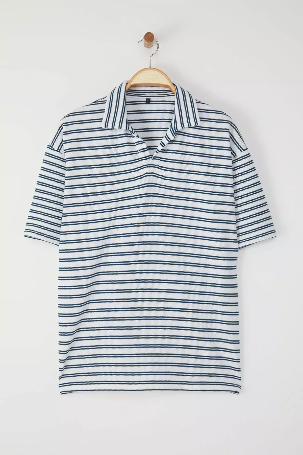 Limited Edition Ecru Regular Polo Collar Plain Knitted Polo Collar T-shirt TMNSS25PO00004