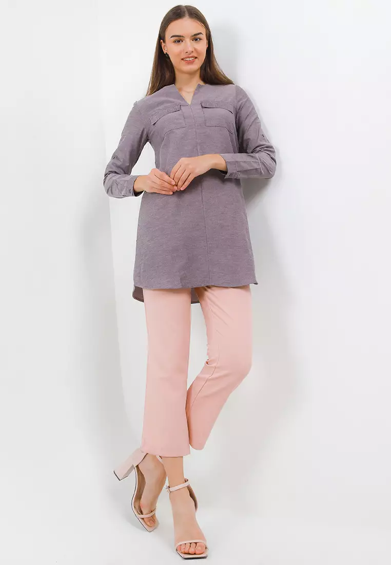 Kalin Long Top In Brown