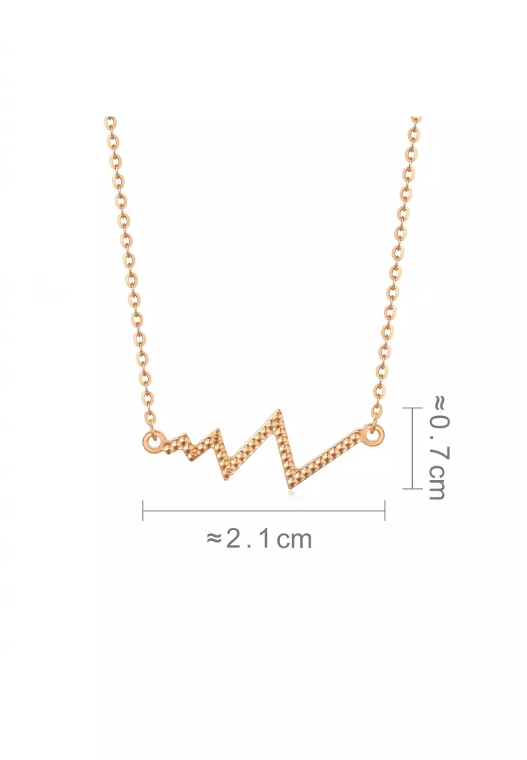 18K Rose Gold Abstract Linear Bar Necklace for Women 92791N