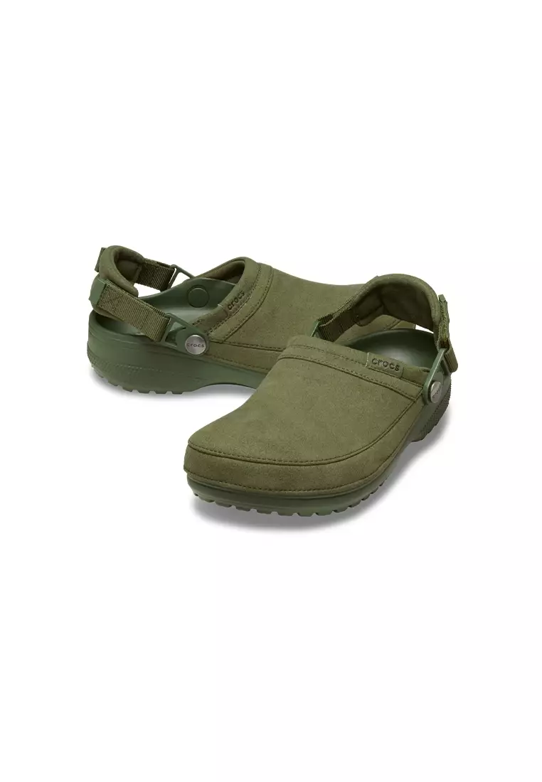Classic Crafted Vegan Suede Clog in Armygreen