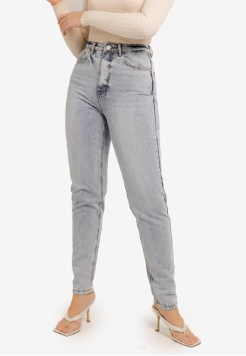 MISSGUIDED blue Tall Riot High Waisted Mom Jeans 27A8DAA9959C1AGS_1