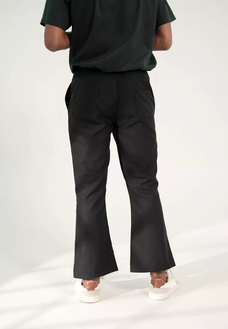 LARUSSO Neo-Retro Structured Easy Angkle Pants in Black