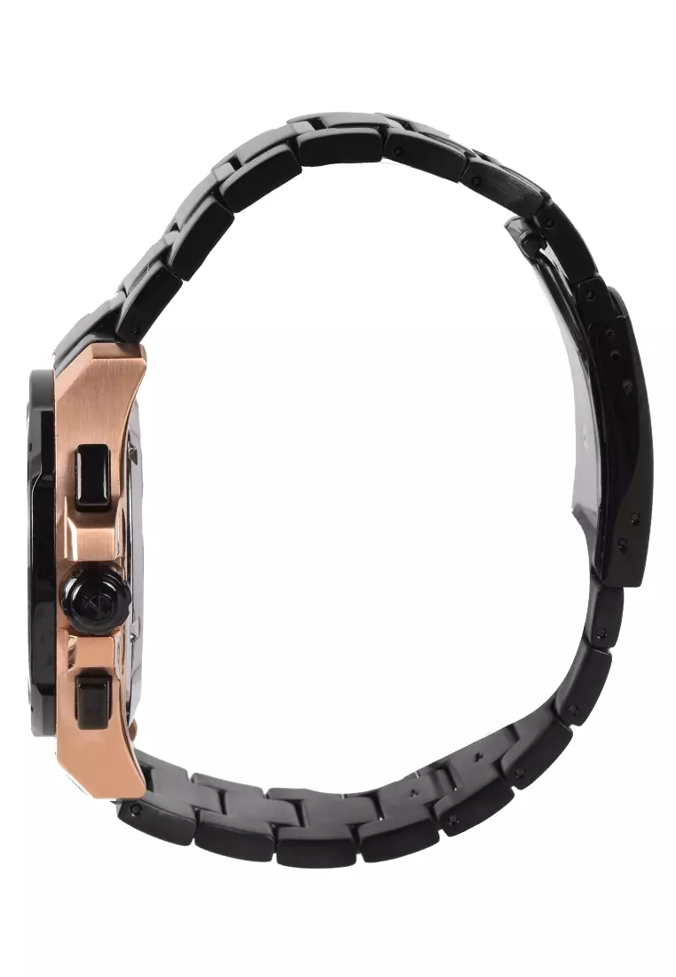 Alexandre Christie - Jam Tangan Chronograph Pria - Rosegold - Black Stainless Steel Bracelet - 6595 MCBBRBA