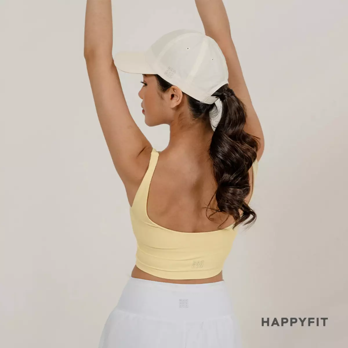 Happyfit Ribbed Tennis Tank Sports Bra - Yellow Butter