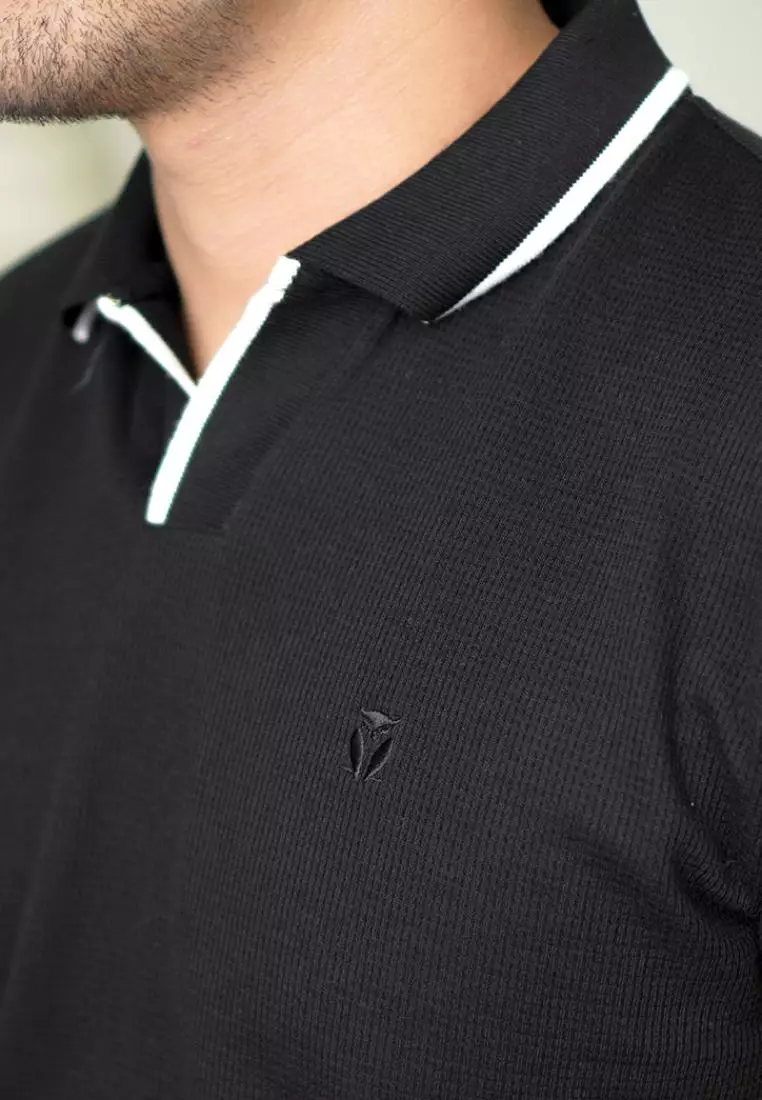 MATSUDA Kaos Polo Pria Waffel Kerah Otsuki