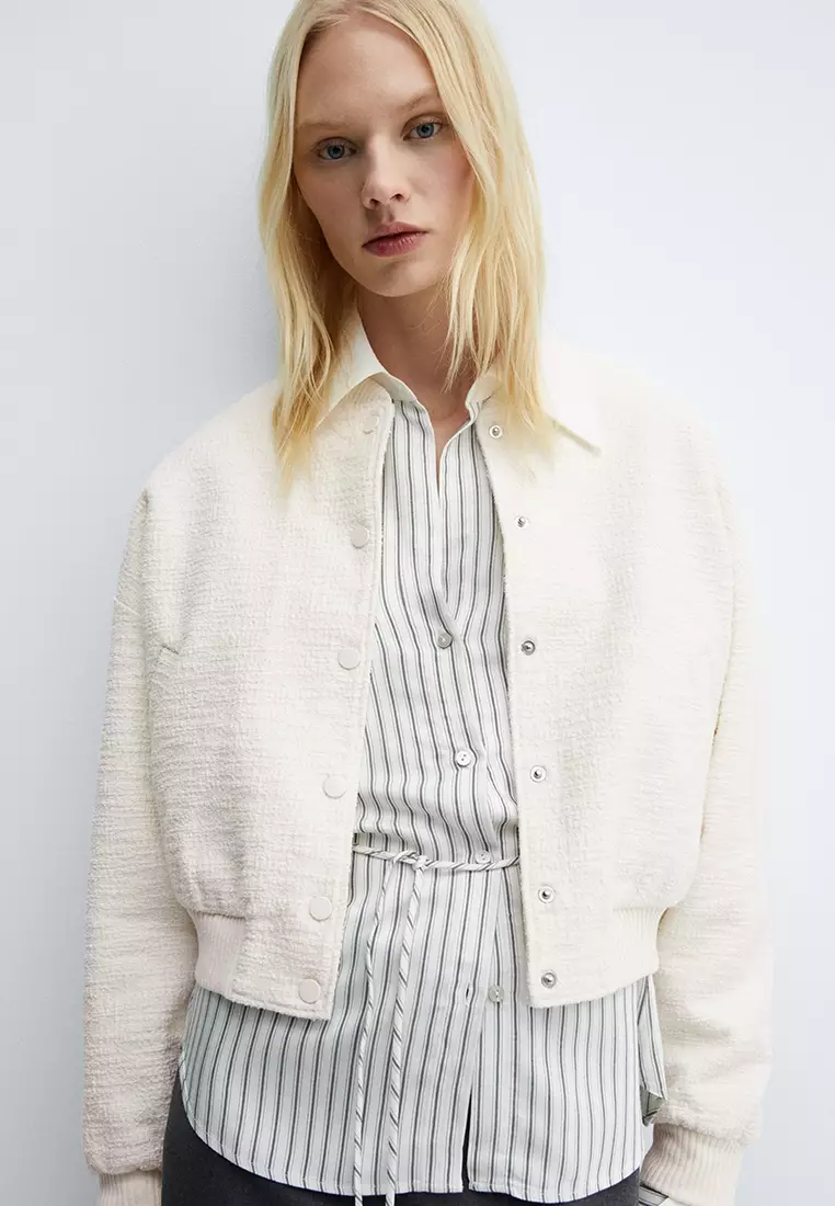 Buy Mango Tweed Bomber Jacket Online ZALORA Malaysia