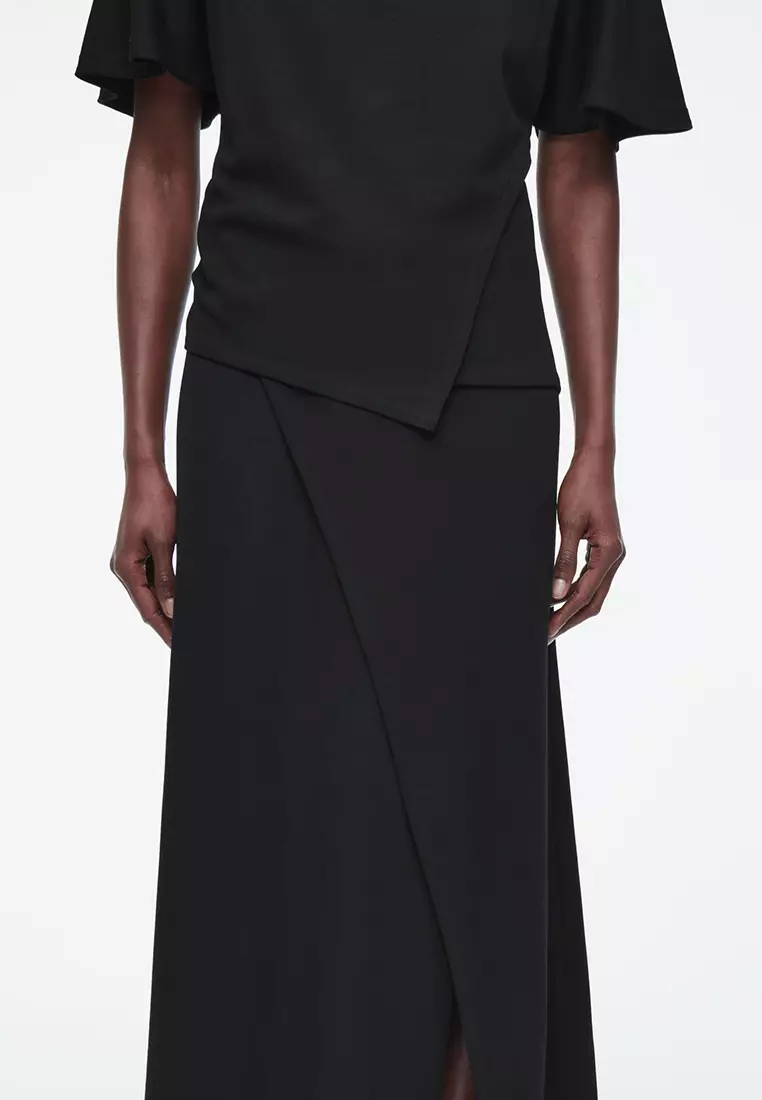 Jersey Wrap Maxi Skirt