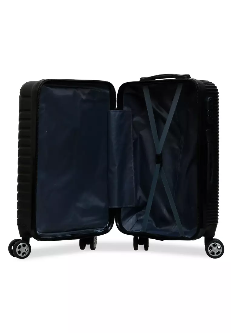 Carlton Koper Hardcase Unisex Size 20 Inch Uniqe Design Tas Travel Large Compartment Material ABS+PVC Coated ORIGINAL - Black