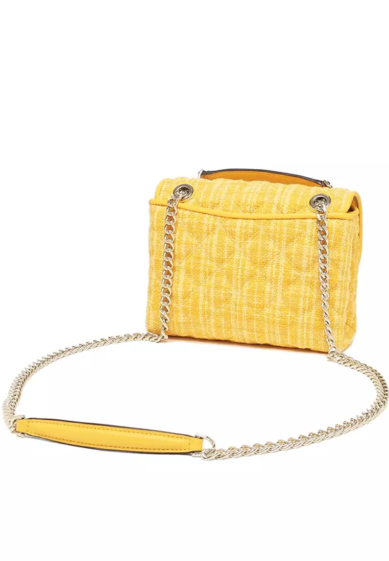 Natalia Tweed Small Flap Crossbody - Mango