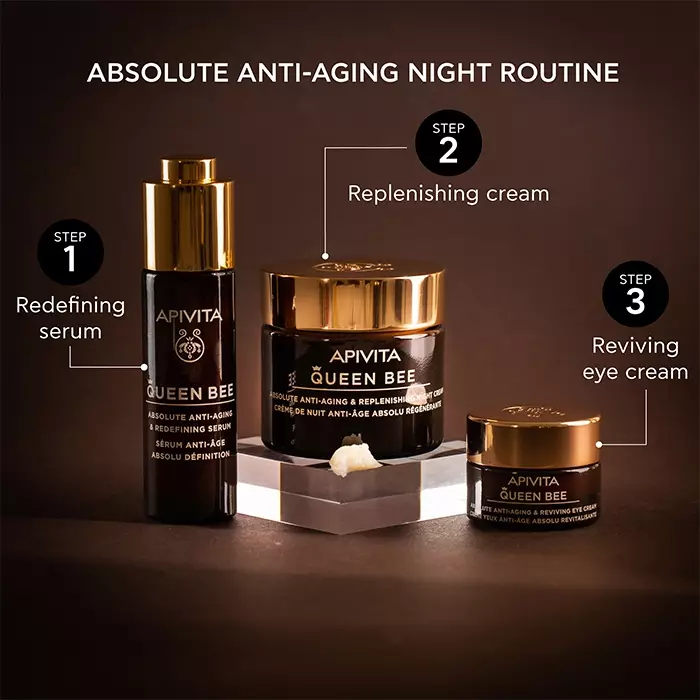 Apivita Queen Bee Absolute Anti-Aging & Replenishing Night Cream 50 ml | Krim Malam Anti Aging Mengencangkan Kulit Wajah Menghidrasi dan Meregenerasi