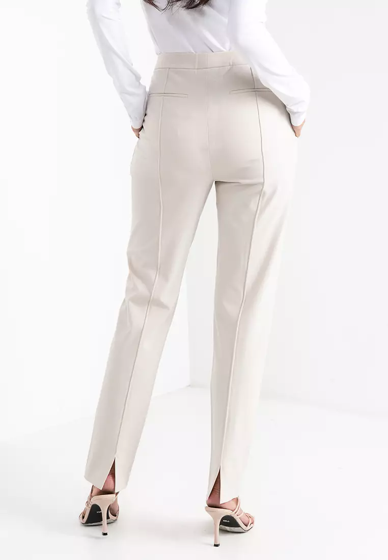 ck Calvin Klein Polyester-Spandex Back Slit Pants 2023