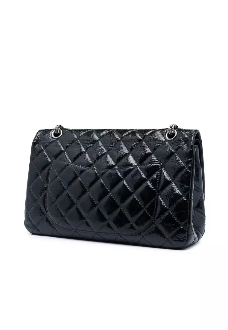 Pre-Loved Chanel Quilted Crinkled Patent Reissue 2.55 Double Flap 227