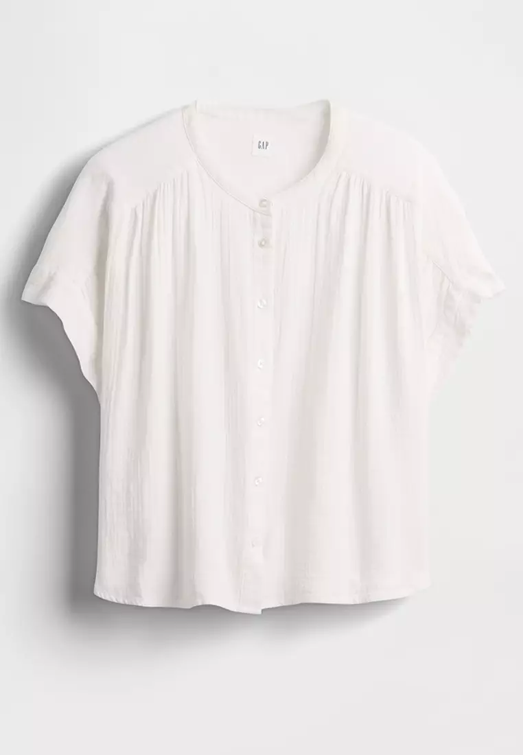 Crinkle Gauze Dolman Shirt
