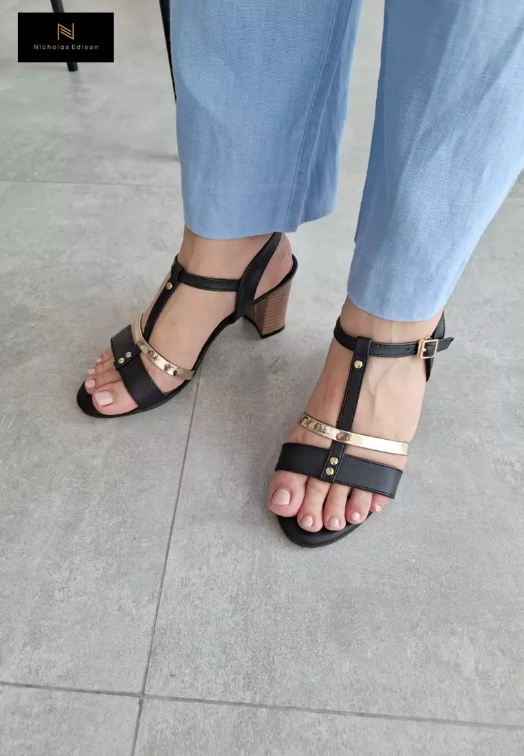 Nicholas Edison Heel Saba Black