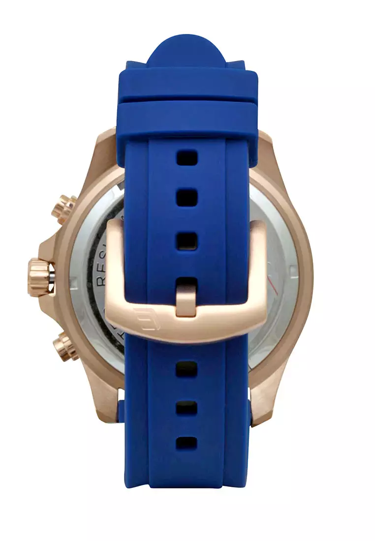 Elvano Jam Tangan Pria - Blue Rosegold - Rubber Strap - 9010MB4-2BL