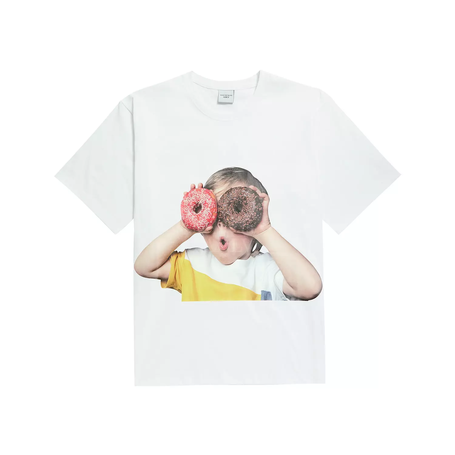 ADLV BABY FACE DONUTS PINK BROWN T-SHIRT WHITE DONUTS