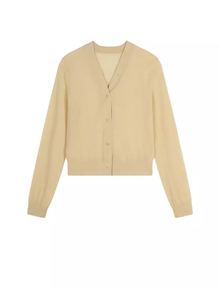 短款开襟针织衫