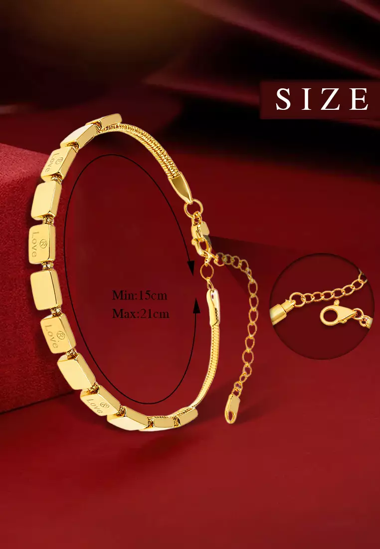 Gelang Wanita Korea Fashion Titanium Love Style Gelang Cewek Original COD Kotak Indah