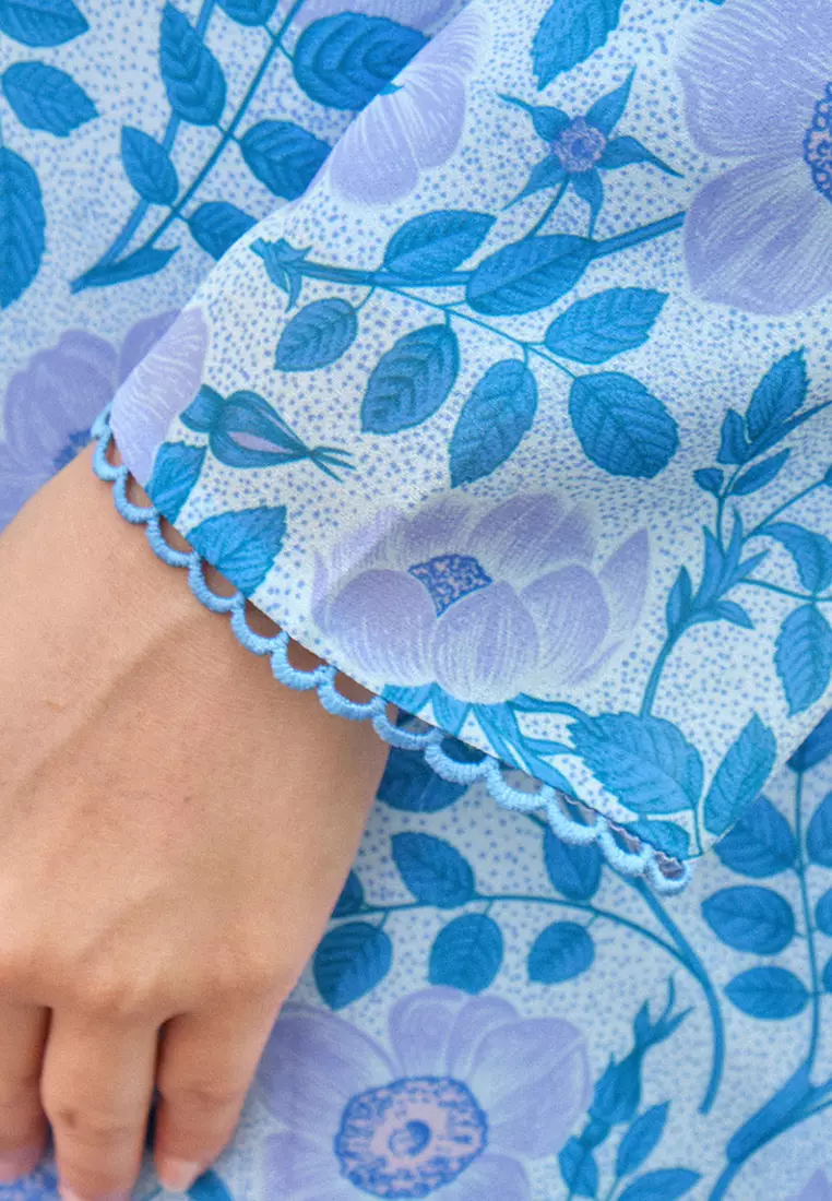 Duyong Blouse & Skirt - Blue/Purple Buttercup