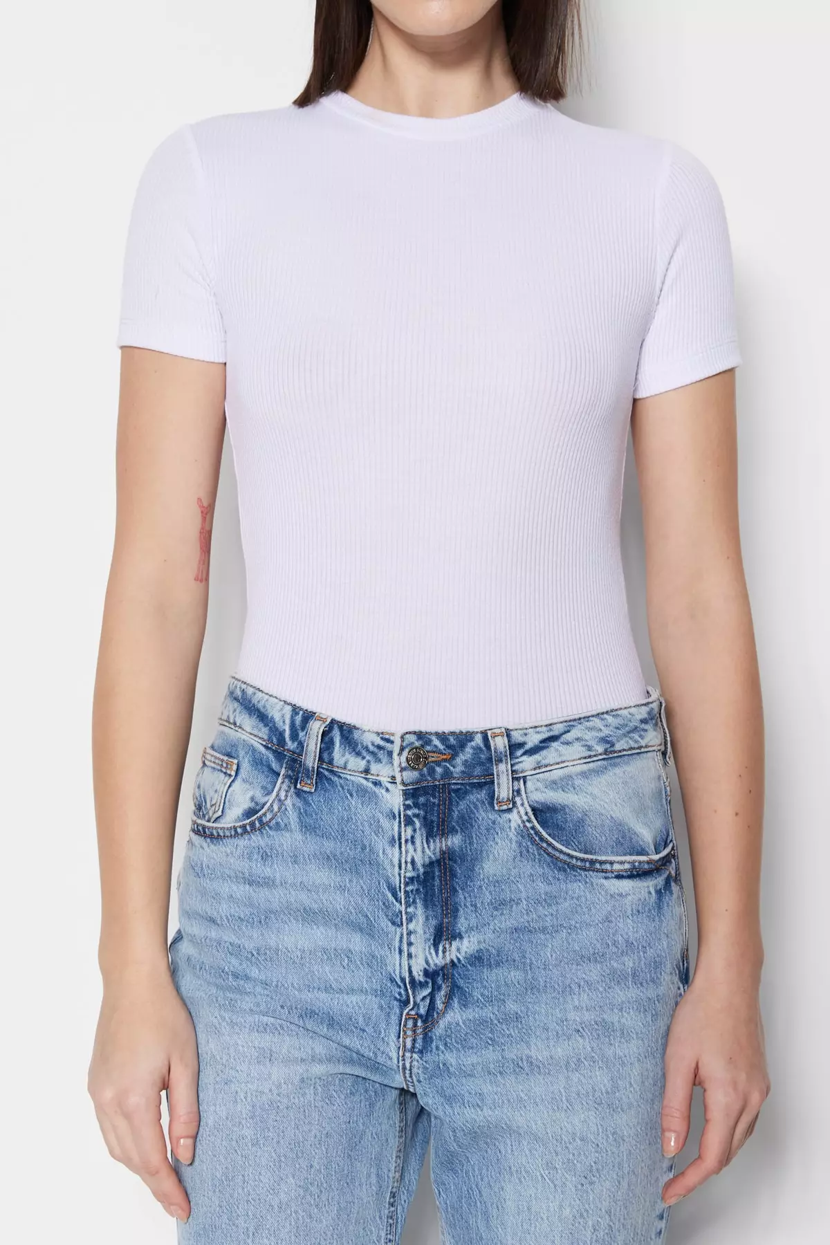 Buy Trendyol Half Sleeves Knitted Body Tunic with Snap Fastener 2025 ...