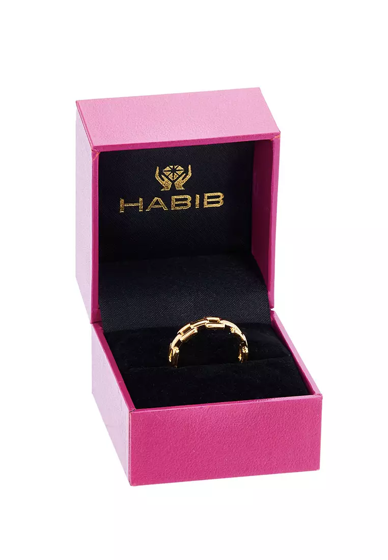 Buy HABIB HABIB 999/24K Yellow Gold Ring R9AAC0822(4MM) Online | ZALORA ...