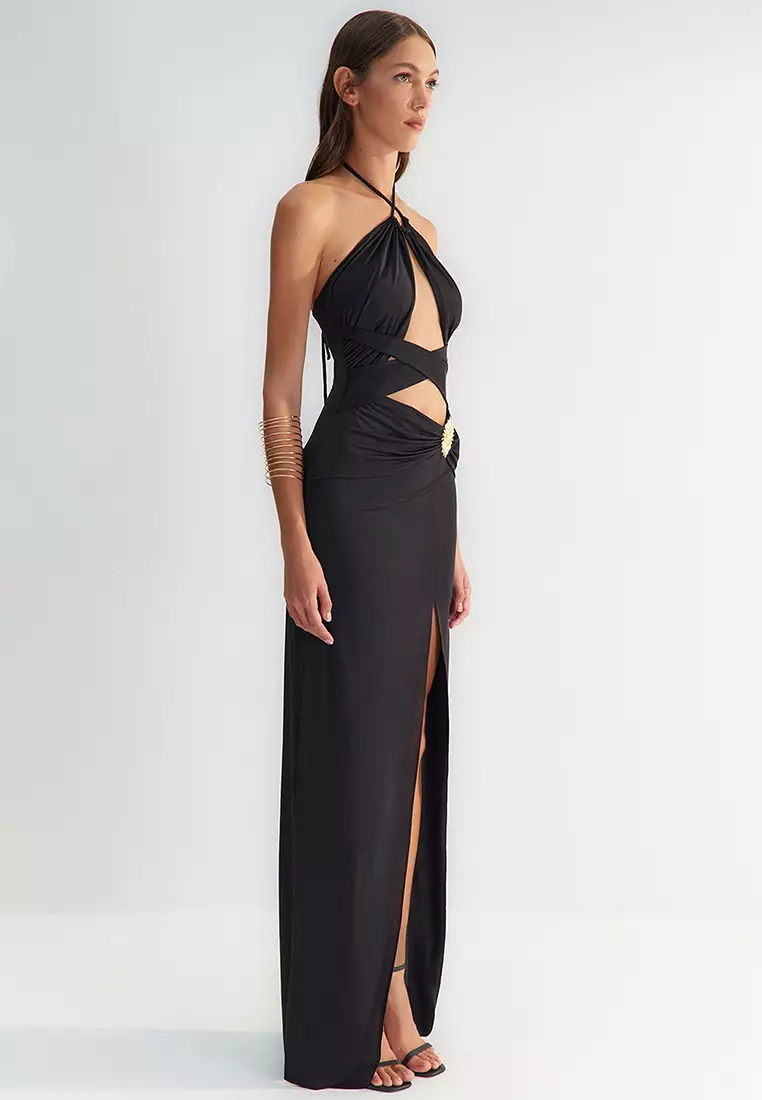 X Zeynep Tosun Evening Dress with Accessory