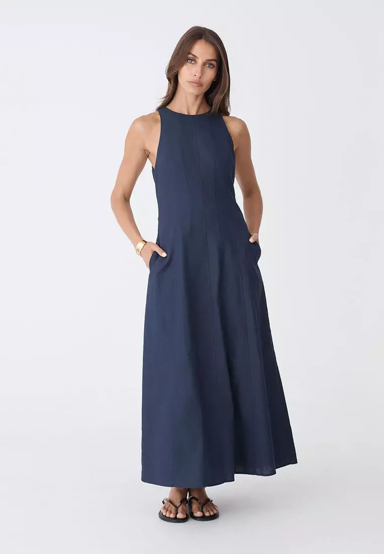 Tory Linen Blend Panel Dress