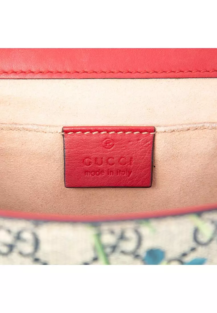 Pre-Loved Gucci Small Gg Supreme Blooms Padlock Crossbody