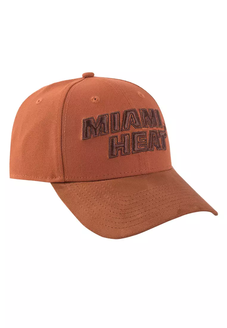 Luxe Suede Miami Heat Mens Curved Structured Cap