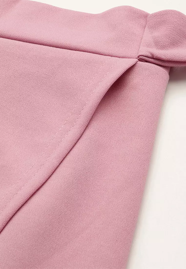 Pink Wrap Style Long Maxi Skirt