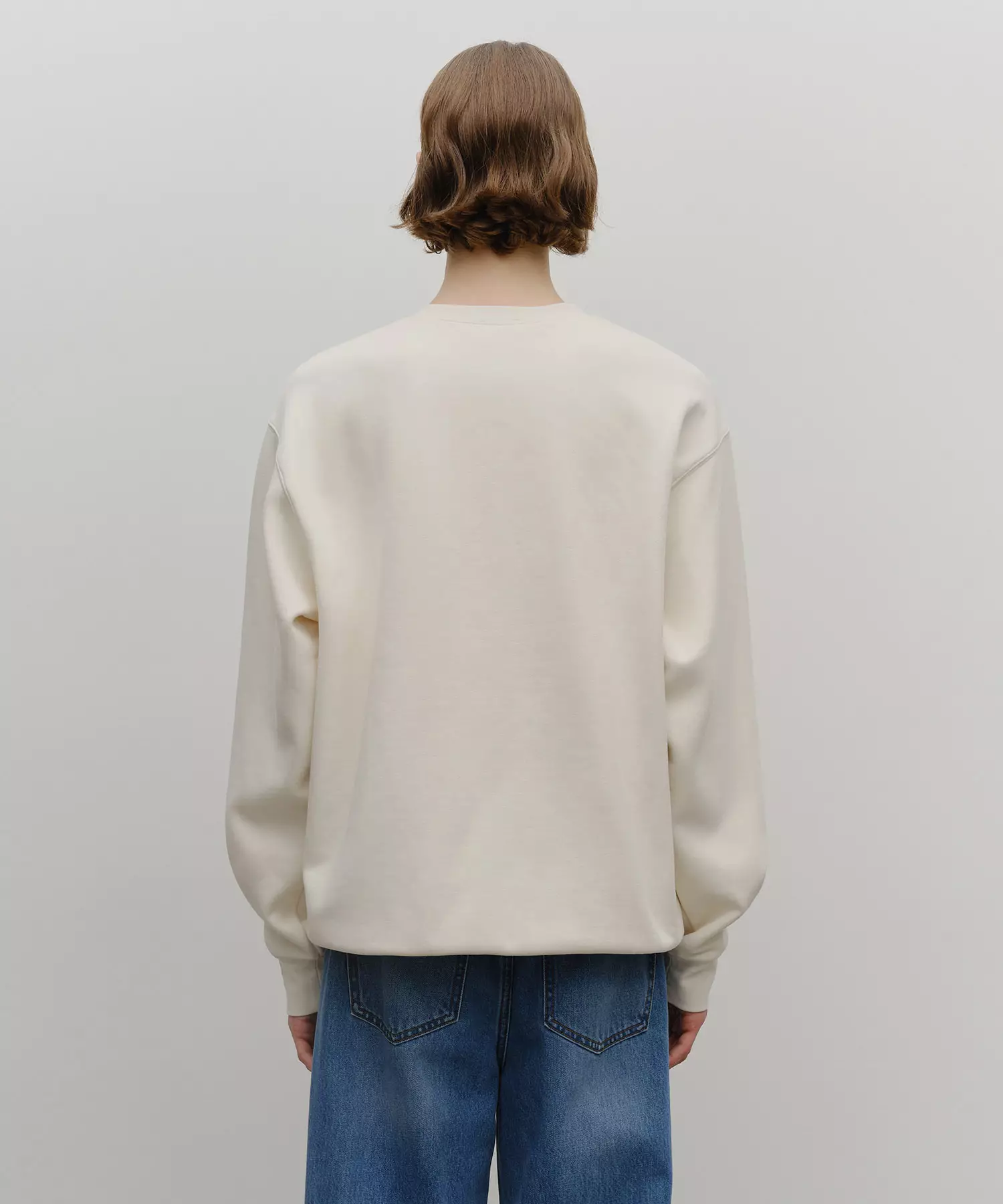 CLASSIC LOGO EMBROIDERY SWEATSHIRT (BRUSHED) cream
