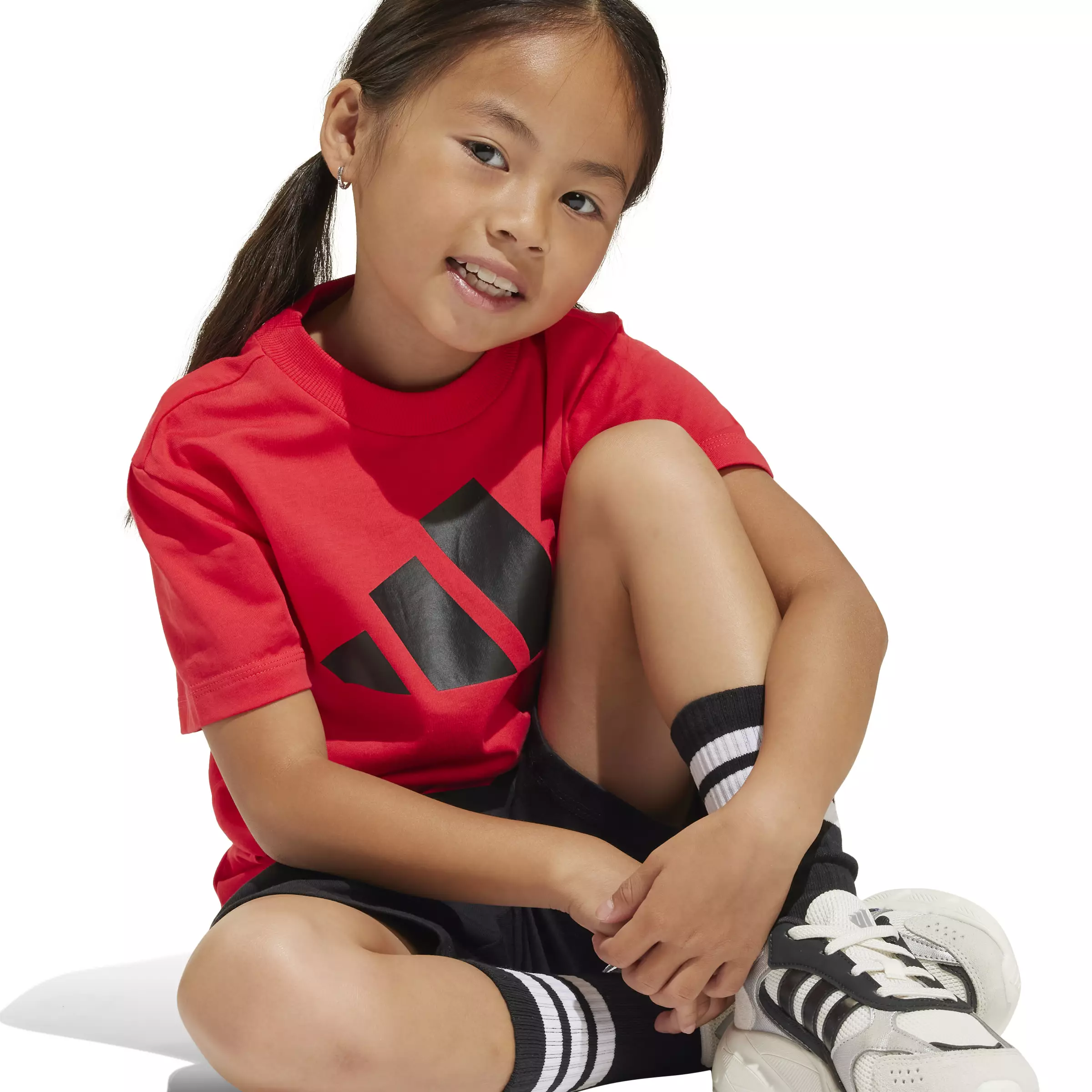 ADIDAS Essentials Tee Set Kids JC9723 - Set Baju Anak (Merah)