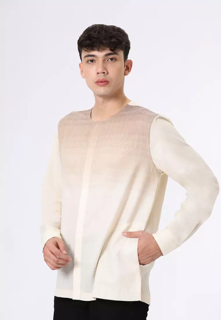 Kemeja Koko Pria Lengan Panjang Baju Muslim Pria SINNA BEIGE