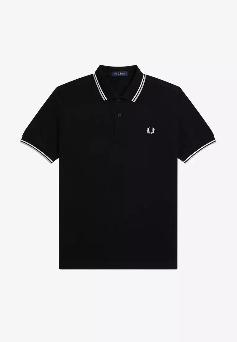 Fred Perry M3600 Twin Tipped Fred Perry Shirt (Black / Ecru / Limestone)