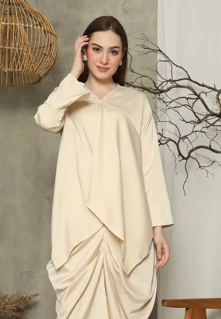 RINJANIE BATIK - Dress Batik Wanita - Set Rinjana - Butter - Lena Series - OOTD - Satin Silk Premium