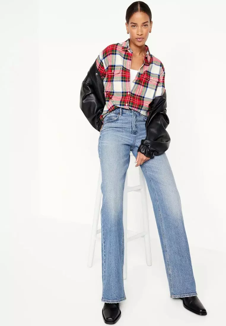 Oversized Flannel Boyfriend Shirt For Women